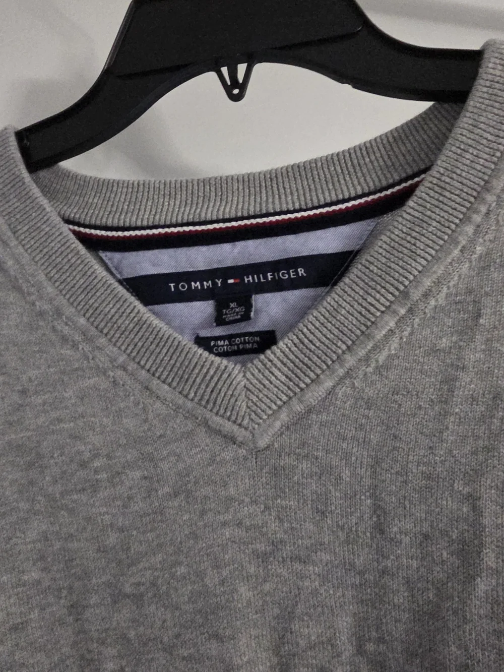 Tommy Hilfiger Light Gray V-Neck Sweater